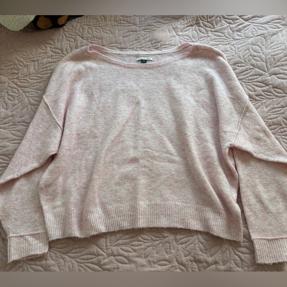 American Eagle Outfitters Light Pink Crew Neck Sweater